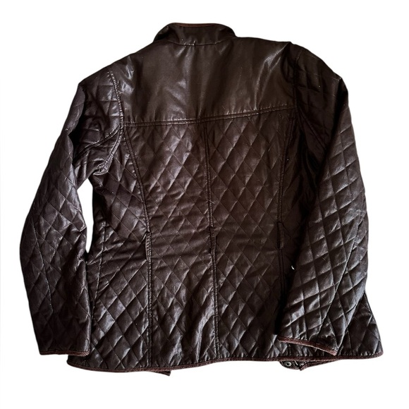 Johnston & Murphy Women’s Quilted faux leather Jacket Zip Front, Polyester. - Picture 3 of 8
